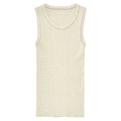 Men Summer Vest Ribbed Tank Top Men's Ribbed Knitted Summer Vest Slim Fit Sleeveless Tank Tops for Casual Activewear Fitness Gym