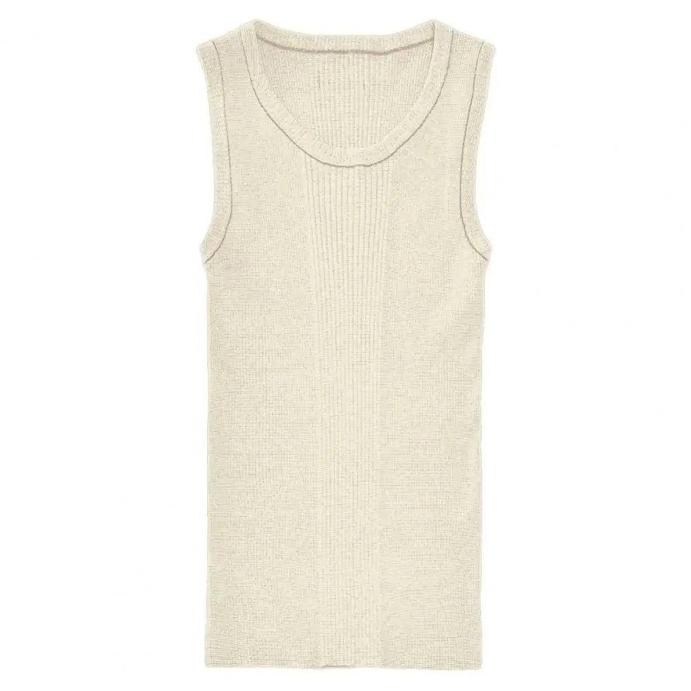 Men Summer Vest Ribbed Tank Top Men's Ribbed Knitted Summer Vest Slim Fit Sleeveless Tank Tops for Casual Activewear Fitness Gym