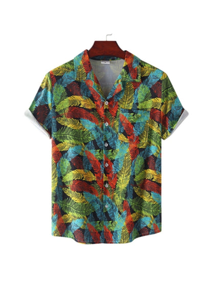 Hawaiian Men's Shirt Short Sleeve Oversized 3D Printing Anime Coconut Tree Pattern Male Clothes Harajuku Tops Summer Fashion