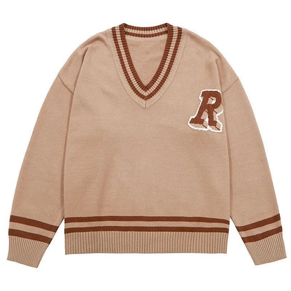 saferido Unisex Spring Autumn Oversize Pullover Sweater For Women Men Students College Japan Korea School DK JK Uniform Sweater Black
