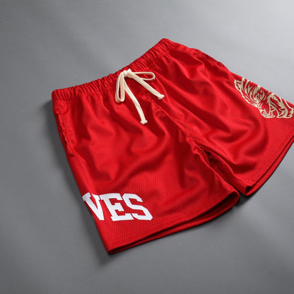 Street Fashion Men's Summer Mesh Breathable Shorts Casual Style Fitness Jogging Workout Men's Gym Green Sports Shorts