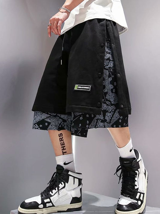 Men's Shorts for Men Basketball Short Homme Paisley Summer Black Clothes for Men Hippie Streetwear Hip Hop Harajuku