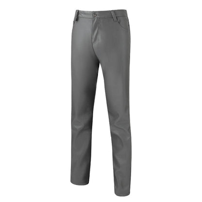 Brand Men Leather Pants Skinny Fit Elastic Style Fashion PU Leather Trousers Motorcycle Pants Thin Streetwear