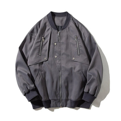 New Men Bomber Jackets Fashion Zippers Solid Casual Baseball Outerwear Coat Couple Jacket Streetwear Women Moto Biker Coats