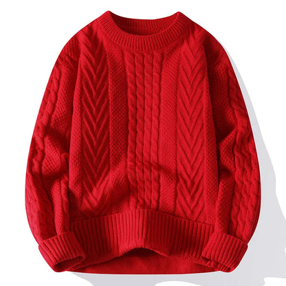 Men White O-Collar Sweaters Clothes Winter Vintage Sweater Men Coats Solid Striped Pullover Mens Turtleneck Autumn New 4XL-M