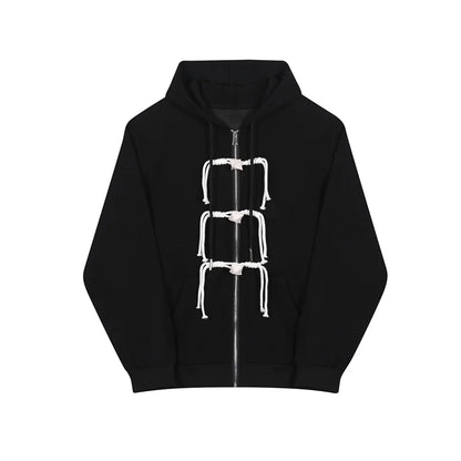 saferido Korean women Spring Autumn Color Chinese Style Hooded Sweatshirt Men's Loose Trendy Casual Zipper Coat Male Hoodies
