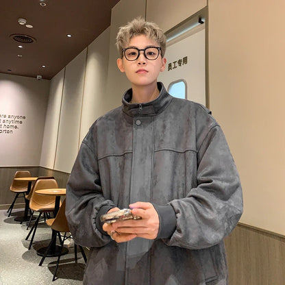 saferido Suede jacket men's spring and autumn new design sense top American trendy brand loose casual jacket military jackets