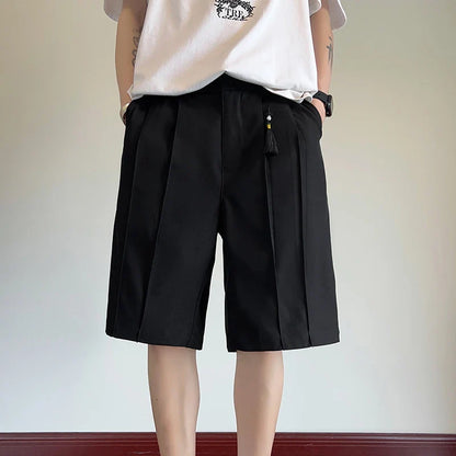 saferido Summer Suit Shorts Men Fashion Social Mens Dress Shorts Korean Loose Black White Casual Shorts Mens Office Formal Shorts M-3XL