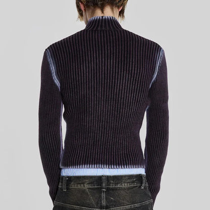 High Street Knitted Sweater Paint Graffiti Old Slim Fit Knitted T-shirt Ins Lazy Style 2023 Fashion Tops Pullover 9C3482