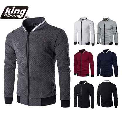 High Quality Plush Zip stand collar casua Jacket Men's Street Windbreaker Coat Men Hot Casual Outer Wear Thick