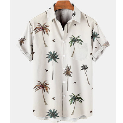 Harajuku Feather Hawaiian Men's Shirt Printed Short Sleeve Casual White Street Summer Beach Shirts For Men Clothing  Summer
