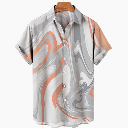 Mens Summer Hawaiian Beach Shirts 3D Printing Wind Luxury Designer Vintage Clothes Oversized Irregular Pattern Y2k Floral Punk
