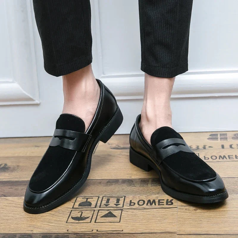 Italian moccasins, suede Oxford men's loafers, classic original pointed scalp shoes, slip-on wedding shoes, fashion trends 38-48