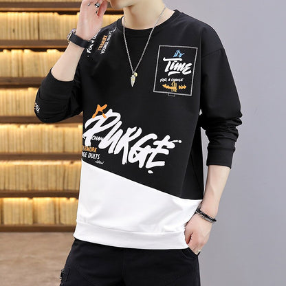 Hip Hop Sweatshirt Men Fashion Clothing Casual Hoodie No Hood Patchwork Japan Style Harajuku Sweatshirt Tops Pullovers