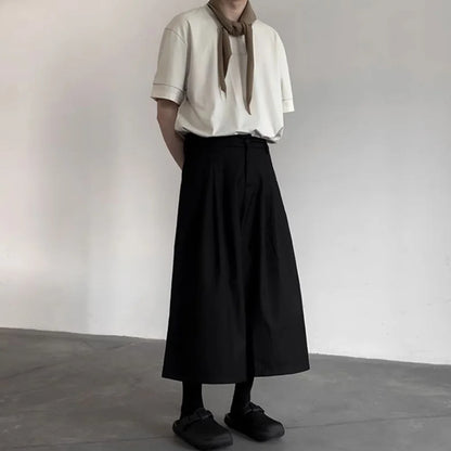 saferido Gothic Dark Casual Culottes Spring Japanese Harajuku Streetwear Elegant Daily Business Office Fashion Wide Leg Pants Unisex 2024