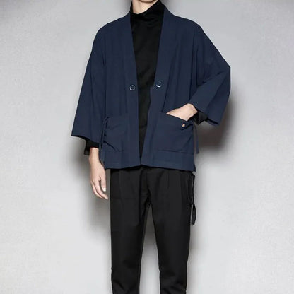 saferido Japanese Retro Kimono Robe Cardigan Shirt Men And Men Casual Yukata Haori Summer Thin Coat Tops Sunscreen Coat Beach Tops