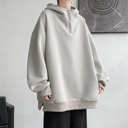 saferido Turtleneck Hoodie Zipper Pullovers Streetwear Hip Hop Hooded Sweatshirt Men Clothing Korean Couples Harajuku Coat
