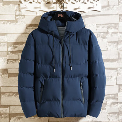Fashion Parkas Male Thick Winter Overcoat Men's Casual Jacket Hat Warm Long Windbreaker  Classic Windproof Business Hombre