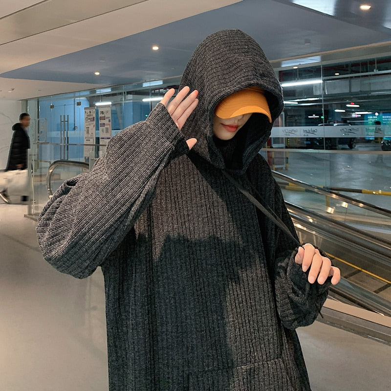 Sweater Men Spring Autumn Men's Hooded Sweater Casual Pullover Warm Knitted Sweatercoat Plus Size 3XL Streetwear