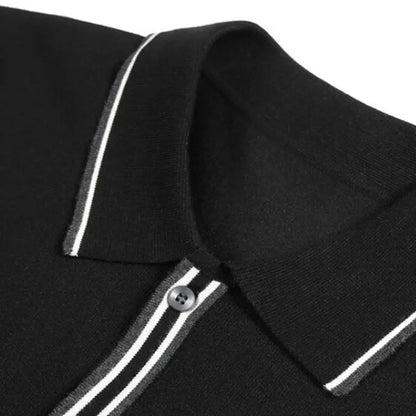 saferido British Style Brand Clothing Men High Quality Striped Patchwork Knit POLO Shirts/Male Slim Fit Fashion Knit POLO Shirt 3XL