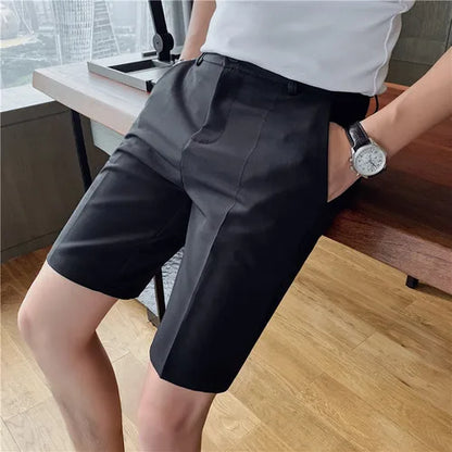 saferido Summer Shorts Men Korean Fashion Bottoms Casual Pants Knee Length Streetwear Slacks Cool Fashion Shorts Breathable S-3XL
