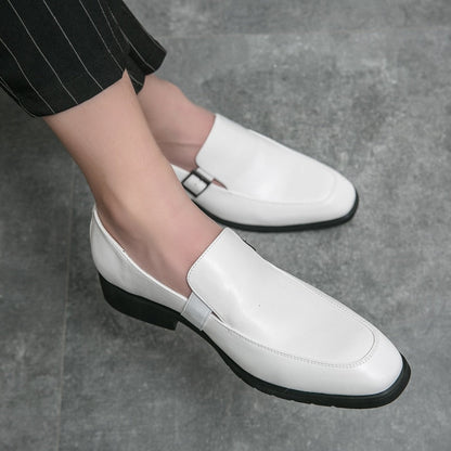 saferido Men White Casual Flat Shoes Loafers Business Office Shoes For Men Driving Moccasins Comfortable Slip On Moccasins Wedding Shoes