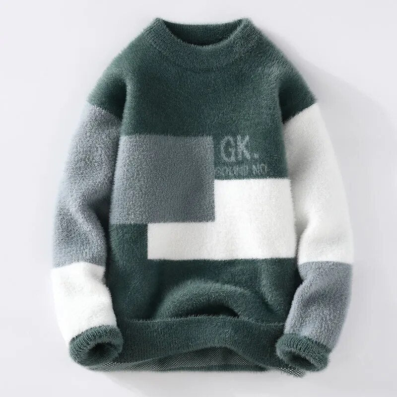 Sweaters men Winter Letter pattern thick sweater men Student youth sweaters autumn Men's wool pullovers full size S-3XL