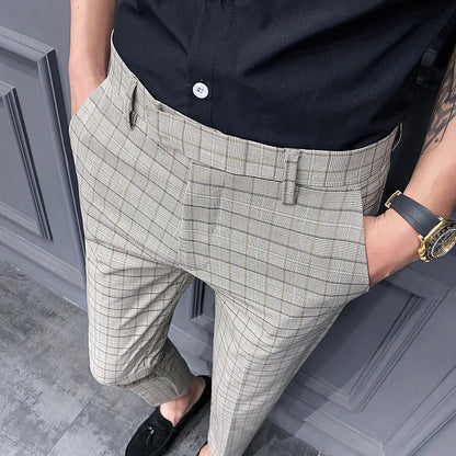 saferido New British Style Dress Suit Pant Man New Plaid Suit Pant Men Designer Gentlemen Business Casual Work Pant Trousers 28-34