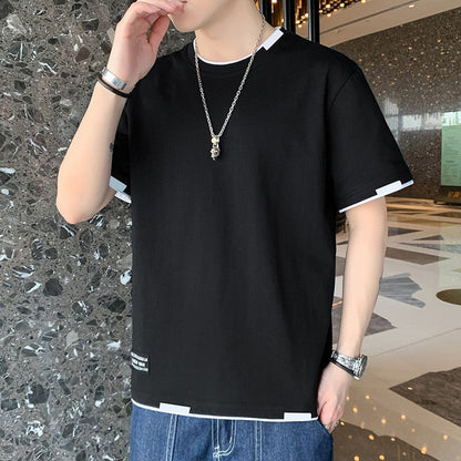 T Shirts For Men Casual Cotton Tee Shirts Hip Hop Korean Fashion Clothing Short Sleeve Shirts Streetwear