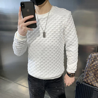 saferido Male Spring Autumn Round Collar Loose Long sleeve Hoodies /Male Slim Fit High-Grade Sweatshirts Basis Tops Streetwear S-3XL