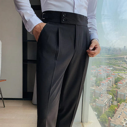 saferido Men Spring  Suit Pants Fashion Casual Slim Fit Business Suit Trousers Men's Wedding Party Work Pants Classic Large Size 36