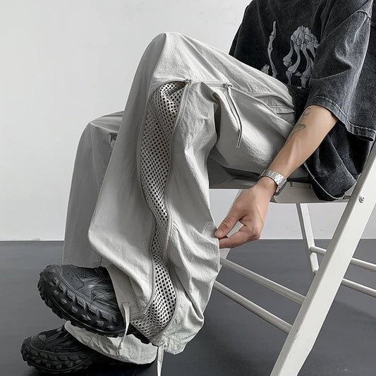 saferido Trendy Y2K Solid Cargo Pants Men's Multi Flap Pocket Trousers Loose Casual Outdoor Pants Harajuku Lightweight Cargo Pants