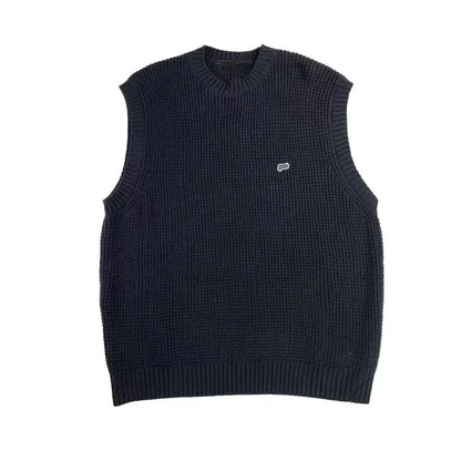 saferido Sweater Vests Men Fashion Leisure Japanese Style Vintage Chic Sleeveless All-match High Street Males Knitting Harajuku Autumn