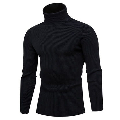 New Autumn Winter Turtleneck Sweater Men Solid Color Casual Knitted Pullovers Sweater Mens Slim Fit Pullover Mens Clothing