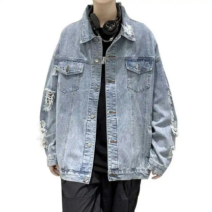 saferido Spring Jackets Men's  Spring and Autumn Men's  Clothing Coat Harajuku Streetwear Trendyol Fashion Coats cowboy Coat