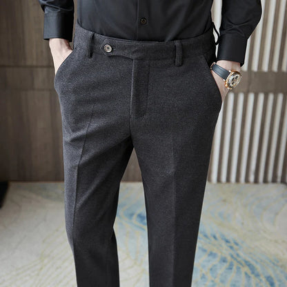 saferido  Men's Business Pants British Style Slim Fit Classic Formal Dress Pants for Men Wedding Party Trousers 29-38