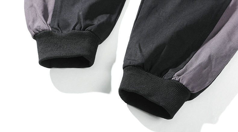 Streetwear Spring Casual Men's Pants Cotton Harem Ribbons Joggers Men Patchwork Fashion Ankle Length Jogger Pants For Boys