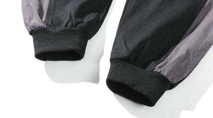 Streetwear Spring Casual Men's Pants Cotton Harem Ribbons Joggers Men Patchwork Fashion Ankle Length Jogger Pants For Boys