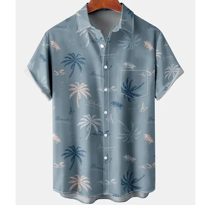 Harajuku Feather Hawaiian Men's Shirt Printed Short Sleeve Casual White Street Summer Beach Shirts For Men Clothing  Summer
