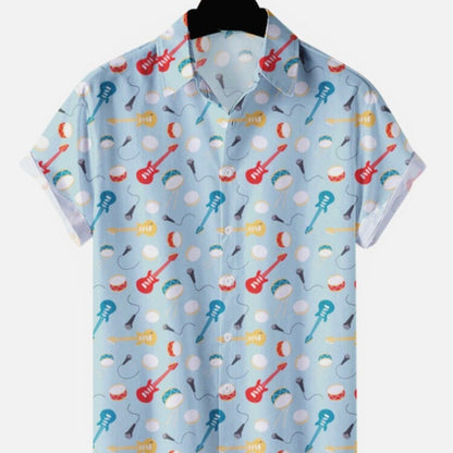 New Hawaiian Men's Casual Beach Style Short Sleeve Breathable Fashion Polo Collar Men's Shirt 3D Printing Oversize Customizable