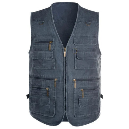 7Xl 6Xl New Male Casual Summer Big Size Cotton Sleeveless Vest with Many 16 Pockets Men Multi Pocket Photograph Waistcoat Sale