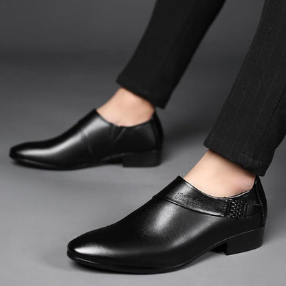 saferido Men Leather Shoes Formal Dress Shoes for Male Plus Size Party Wedding Office Work Shoes Slip on Business Casual Oxfords