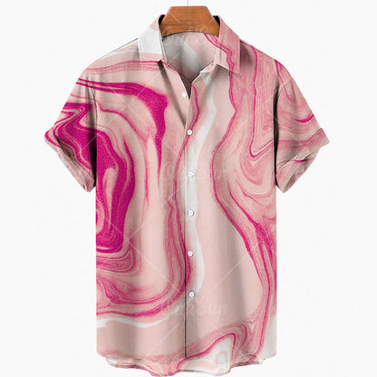 Mens Summer Hawaiian Beach Shirts 3D Printing Wind Luxury Designer Vintage Clothes Oversized Irregular Pattern Y2k Floral Punk