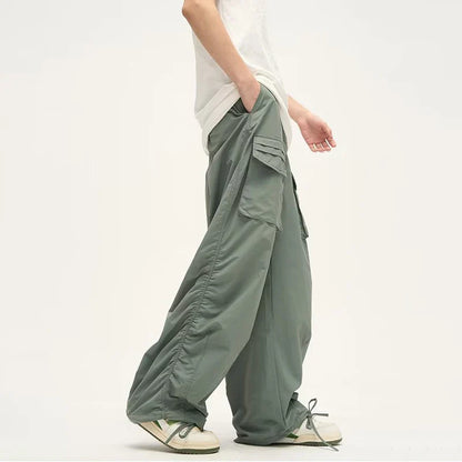 saferido Parachute Cargo Pants Men Oversize Cargo Trousers Male Y2K Sweatpants Men High Waist Japanese Streetwear Hip Hop