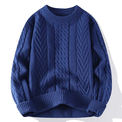 Men White O-Collar Sweaters Clothes Winter Vintage Sweater Men Coats Solid Striped Pullover Mens Turtleneck Autumn New 4XL-M