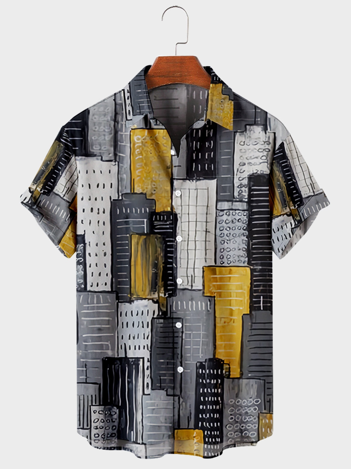 5XL Hawaiian Men's Shirt Colourful Striped Camisa Short Sleeve Shirts For Men Casual Top Oversized Tee Shirt Men Clothing