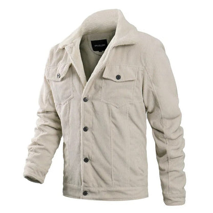 Fashion Winter New Men's Corduroy Plush Jacket Casual Jacket Trend Men's Clothing Men Outwear