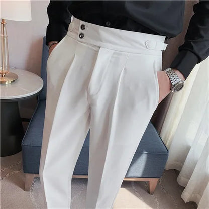 saferido British Style Autumn New Solid Business Casual Suit Pants Men Formal Pants High Quality Slim Fit Office Trousers Pantalon 29-36