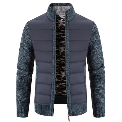 Winter Thick Fleece Cardigan Men Warm Sweatercoat Fashion Patchwork Mens Knittde Sweater Jackets Casual Knitwear Outerwear Men
