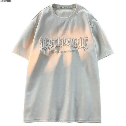 saferido American hip hop fried street trend wings printed short sleeved t shirt men and women loose Korean couple short sleeved T-shirt